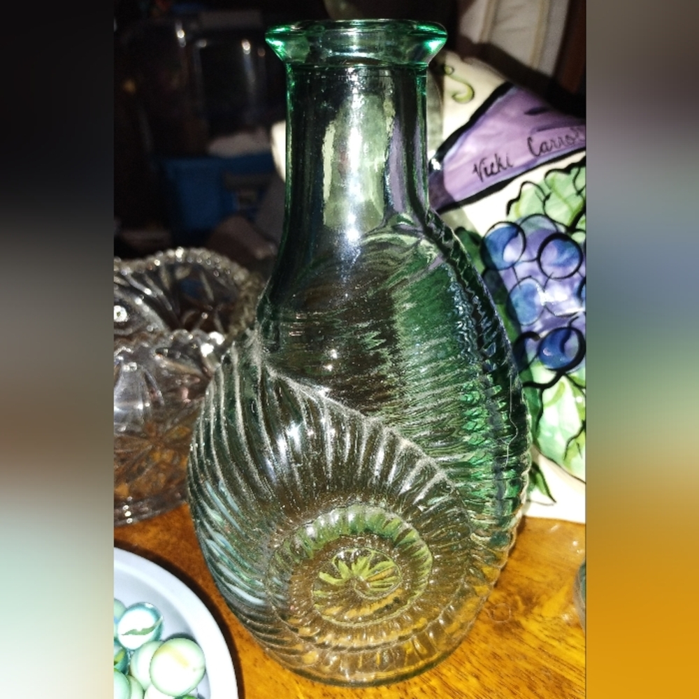 Libbey Canada Olive Oil Bottle Tuscan Art Glass 8"